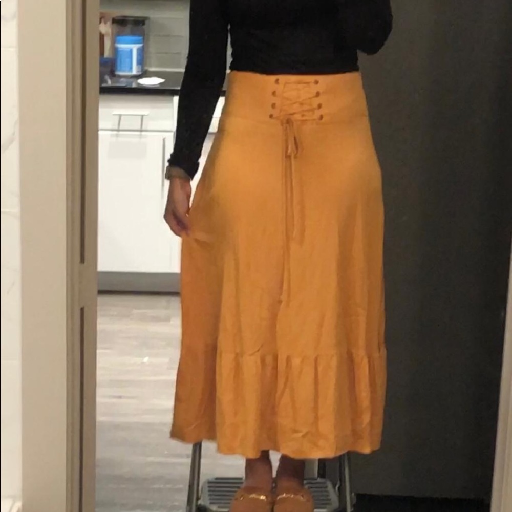 Mustard boho skirt